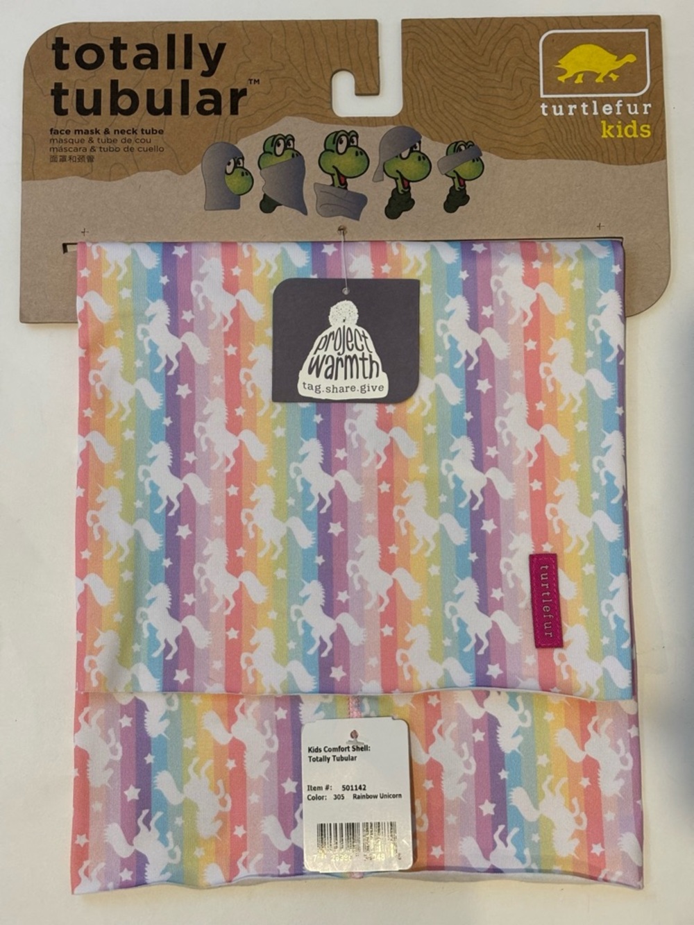 Turtlefur Totally Tubular Rainbow Unicorn Face Mask & Neck Tube Gaiter